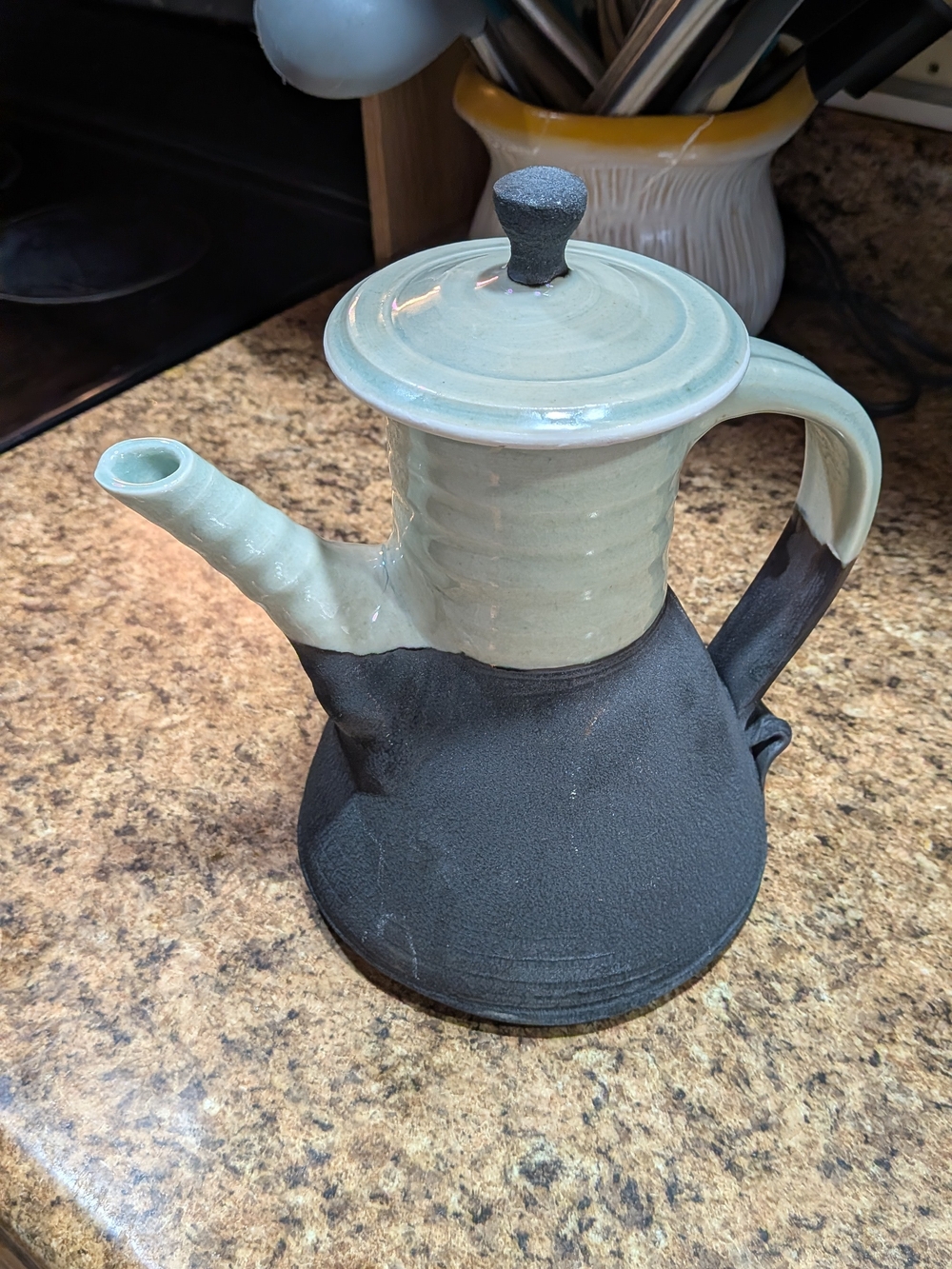 Margo Brown Handmade Stoneware Teapot – Buffalo, Wyoming – Two-Tone Artisan Pott